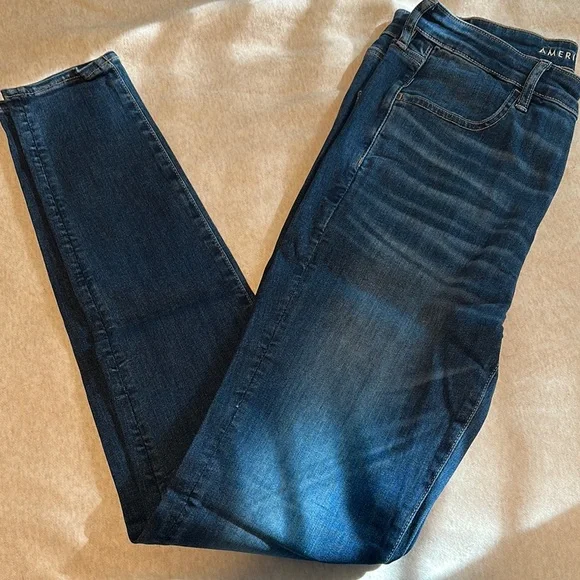 NWT American Eagle Outfitters Blue Skinny Jeans Classic Fit - 12/31W X-Long - Picture 1 of 6